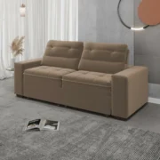 SOFÁ RETRÁTIL RECLINÁVEL C/ BAÚ 2 LUGARES 1.80 BAHAMAS VELUDO MARROM 1 SOFÁ RETRÁTIL RECLINÁVEL C/ BAÚ 2 LUGARES 1.80 BAHAMAS VELUDO MARROM 1