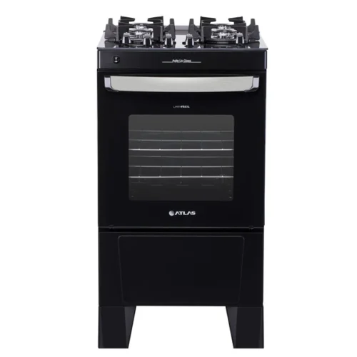 FOGAO AUTOMÁTICO 4B ATLAS AGILE UP GLASS PRETO