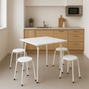 CJ MESA DOBRÁVEL NÁDIA C/ 4 BANQUETAS