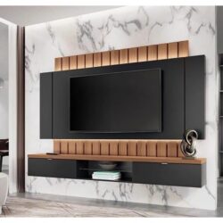 Painel para TV 55 Polegadas HB Móveis Illusion Preto/Nature