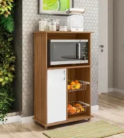 Balcão/Fruteira Para Cozinha Branco Nt3075 Notável Móveis- Freijó/Branco