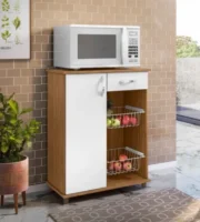 Fruteira com 2 Cestos Belize New Freijó/Branco - Notável