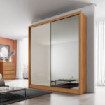 Roupeiro Virtus Plus 2P Correr com Espeslho Off White