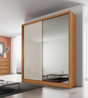 Roupeiro Virtus Plus 2P Correr com Espeslho Off White Roupeiro Virtus Plus 2P Correr com Espeslho Off White