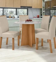 CJ MESA CELEBRARE REDONDA 4C APOGEU 1,00 X1,00 AMD/CEAN/OFF TECIDO CREME