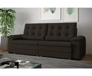 SOFÁ RETRÁTIL E RECLINÁVEL 3L COLUMBUS 221CM MARROM