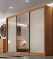 Guarda-Roupa Casal com Espelho 3 Portas 6 Gavetas, 100% MDF - Sollo Plus Guarda-Roupa Casal com Espelho 3 Portas 6 Gavetas, 100% MDF - Sollo Plus