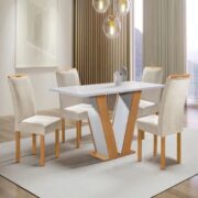 CJ MESA 4CAD QATAR RETANGULAR 120X80 TAMPO S/VIDRO CINAM / OFF CJ MESA 4CAD QATAR RETANGULAR 120X80 TAMPO S/VIDRO CINAM / OFF