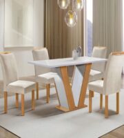 CJ MESA 4CAD QATAR RETANGULAR 120X80 TAMPO S/VIDRO CINAM / OFF CJ MESA 4CAD QATAR RETANGULAR 120X80 TAMPO S/VIDRO CINAM / OFF