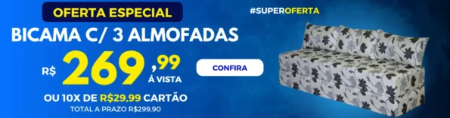 BICAMA COM 3 ALMOFADAS