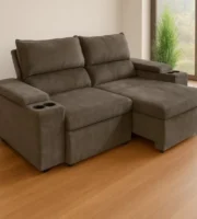 SOFÁ RETRÁTIL E RECLINÁVEL ALABAMA 2M MARROM - NORDESTE FLEX