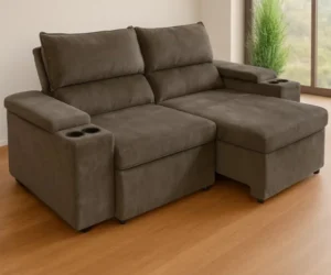 SOFÁ RETRÁTIL E RECLINÁVEL ALABAMA 2M MARROM - NORDESTE FLEX