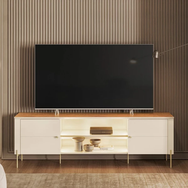 Rack para Tv até 75 Polegadas 2 Portas Brasília Off white