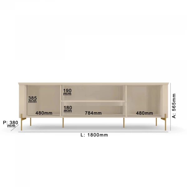 Rack para Tv até 75 Polegadas 2 Portas Brasília Off white2