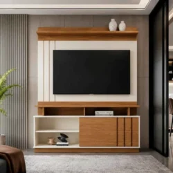 HOME P/ TV ATÉ 55" MOBLER GOIÁS OFF WHITE/CANELA