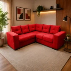 SOFÁ DE CANTO 2X3 LUGARES ATHENAS VERMELHO