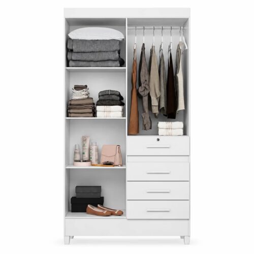 GUARDA ROUPA SOLTEIRO 4P 4G C/ CHAVE MOVAL BR FLEX