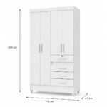 GUARDA ROUPA SOLTEIRO 4P 4G C/ CHAVE MOVAL BR FLEX