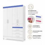 GUARDA ROUPA SOLTEIRO 4P 4G C/ CHAVE MOVAL BR FLEX